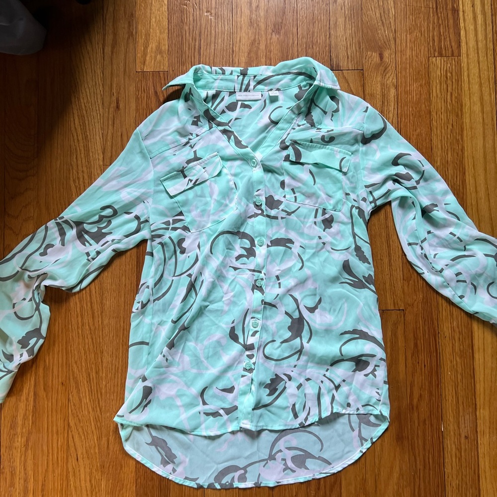 Lightweight Aqua Blouse